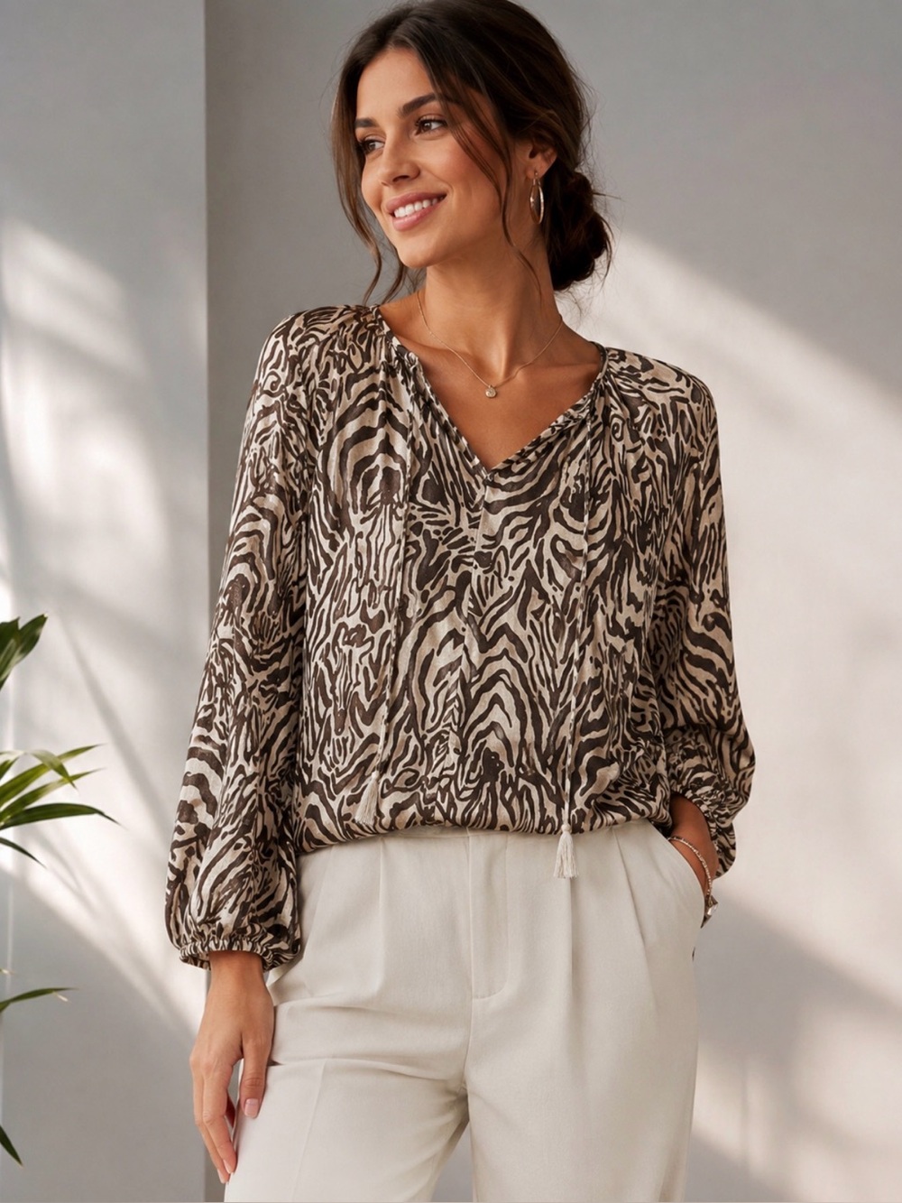 Lilly Pulitzer Blouse, a beautiful and stylish piece, linen  blend in size S.